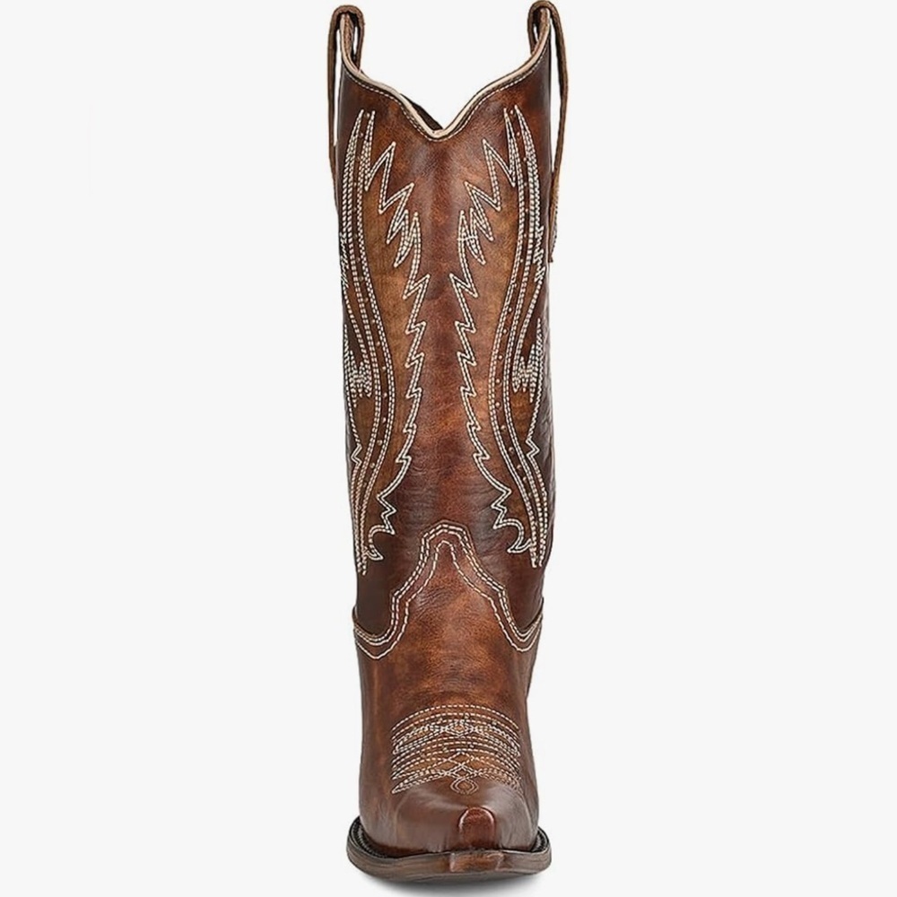 Circle G woman’s Tan Embroidery and studs boots size 8.5M L2068 - Picture 3 of 5